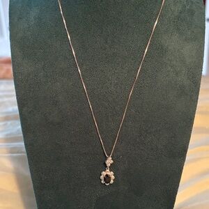 Elegant Silver and Deep Blue Sapphire Pendant Necklace